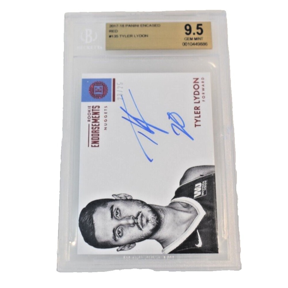 2017 Encased Endorsements Green /5 Tyler Lydon BGS 9.5 GEM MINT Rookie Auto RC